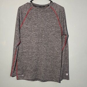 Gray and Red Men Athletic Dri-power 360 shirt